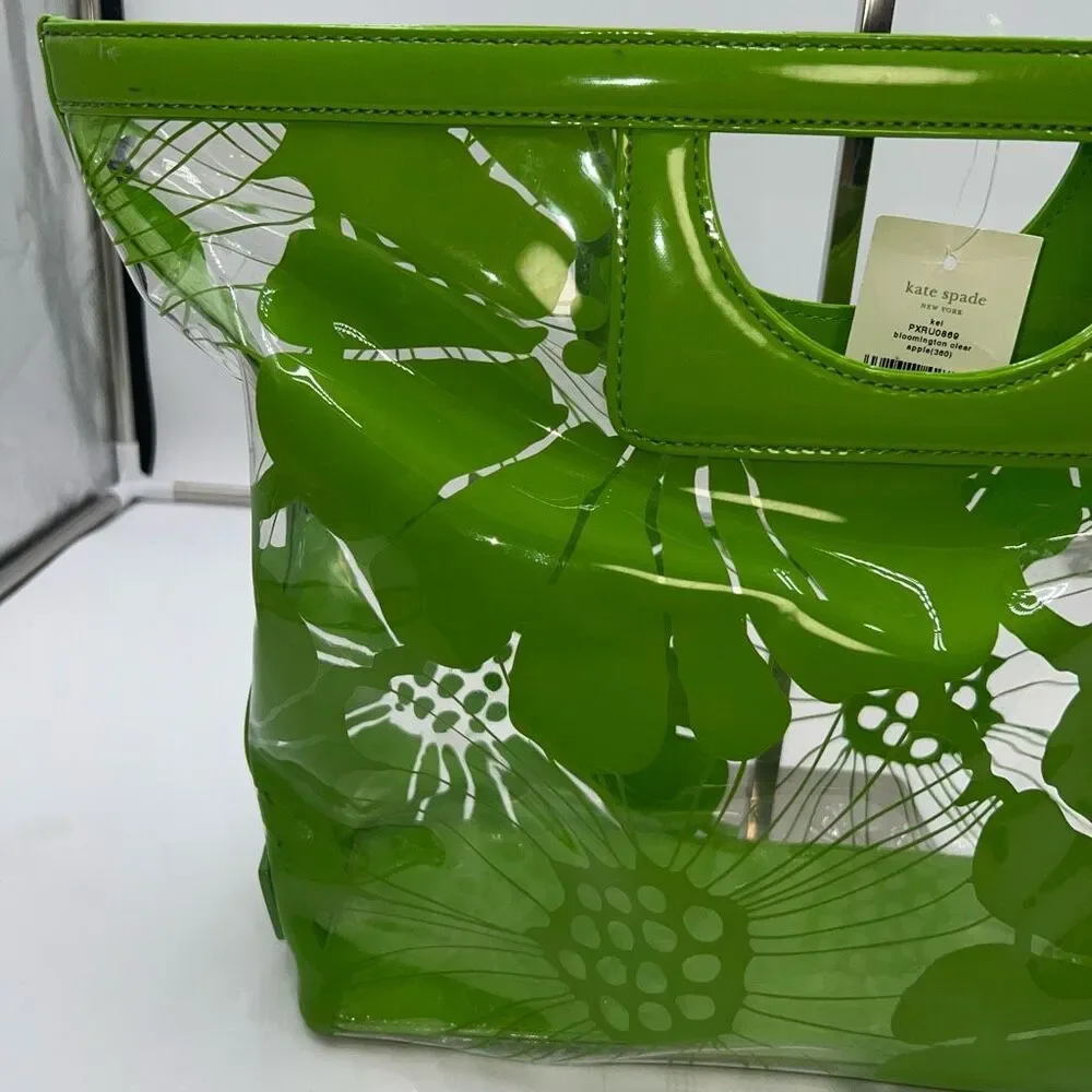 Kate Spade Kei Bloomington Clear Apple Top Handle Clutch Bag - Picture 2 of 12
